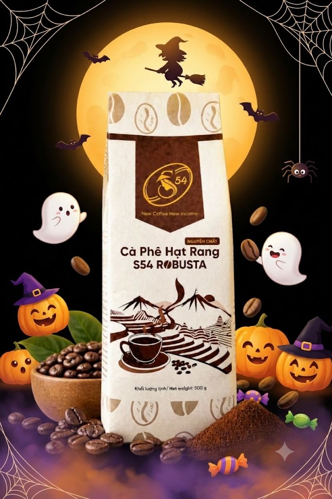 Cà Phê Hạt Rang Robusta S54 500gr: Đậm Đà, Rang Mộc Chuẩn Gu