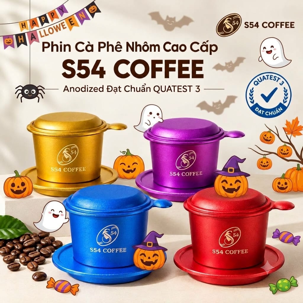 Phin Cà Phê Nhôm Cao Cấp S54 Coffee – Anodized Đạt Chuẩn QUATEST 3